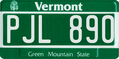 VT license plate PJL890