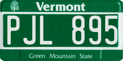 VT license plate PJL895