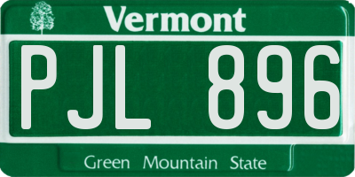 VT license plate PJL896