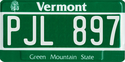 VT license plate PJL897