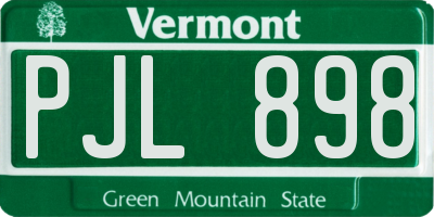 VT license plate PJL898