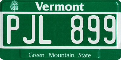 VT license plate PJL899