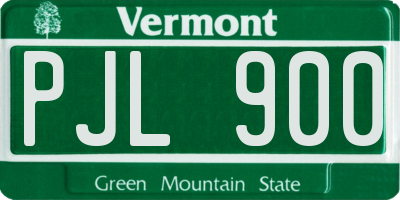VT license plate PJL900