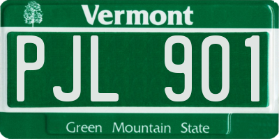 VT license plate PJL901