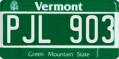 VT license plate PJL903