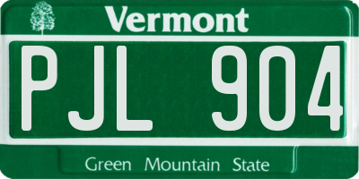 VT license plate PJL904