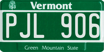 VT license plate PJL906