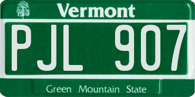 VT license plate PJL907