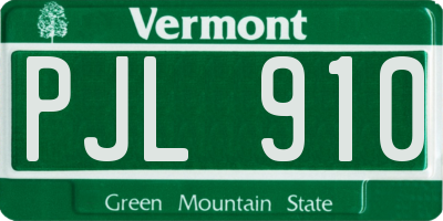 VT license plate PJL910