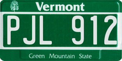 VT license plate PJL912