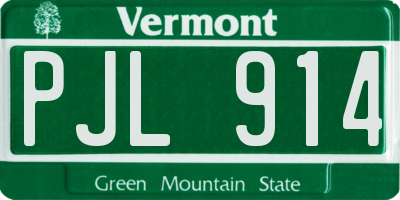VT license plate PJL914