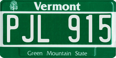 VT license plate PJL915