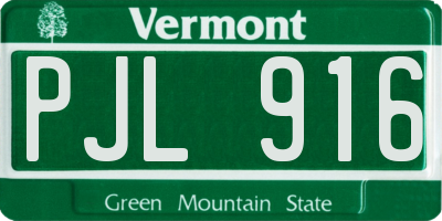 VT license plate PJL916