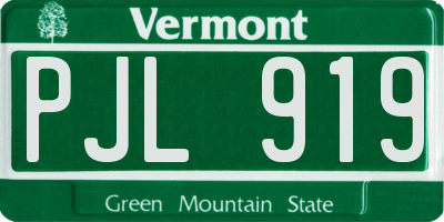 VT license plate PJL919