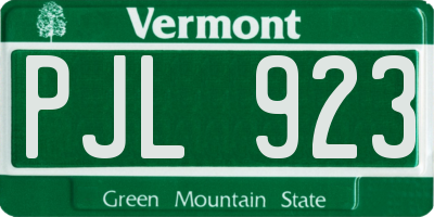 VT license plate PJL923