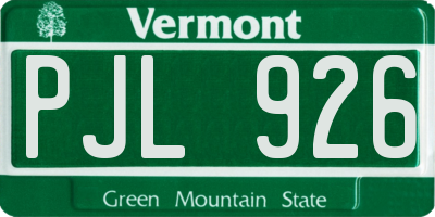 VT license plate PJL926