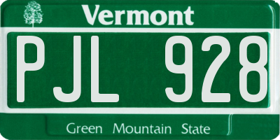 VT license plate PJL928
