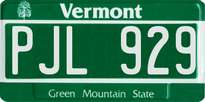 VT license plate PJL929