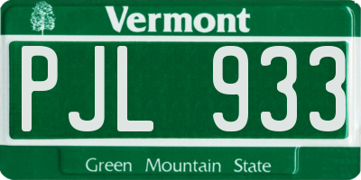 VT license plate PJL933