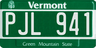 VT license plate PJL941