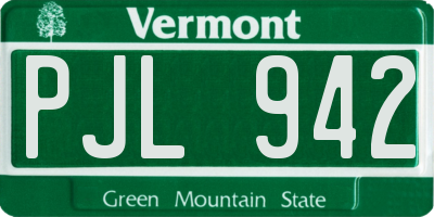 VT license plate PJL942