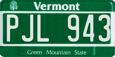 VT license plate PJL943