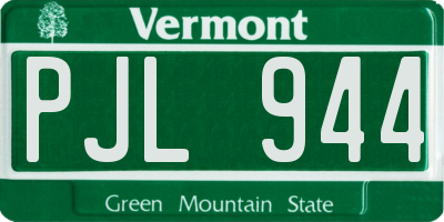 VT license plate PJL944
