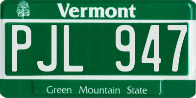 VT license plate PJL947