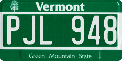 VT license plate PJL948
