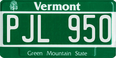 VT license plate PJL950