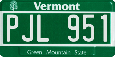 VT license plate PJL951