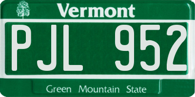 VT license plate PJL952