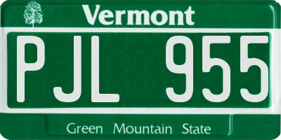 VT license plate PJL955