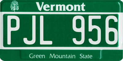 VT license plate PJL956
