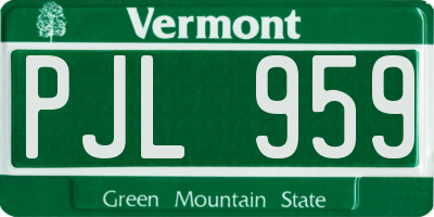 VT license plate PJL959