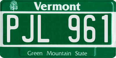VT license plate PJL961