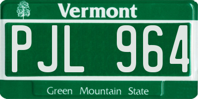 VT license plate PJL964