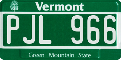 VT license plate PJL966
