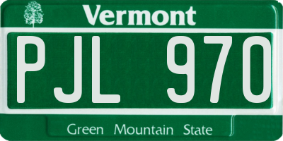 VT license plate PJL970