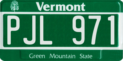 VT license plate PJL971