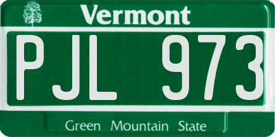 VT license plate PJL973