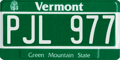 VT license plate PJL977