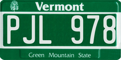 VT license plate PJL978