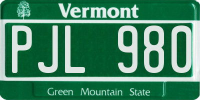 VT license plate PJL980