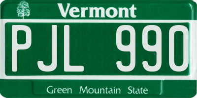 VT license plate PJL990