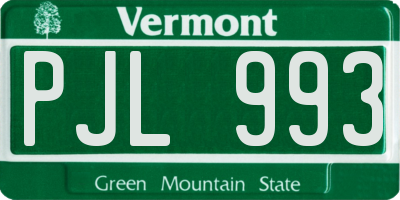 VT license plate PJL993