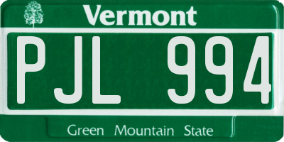 VT license plate PJL994