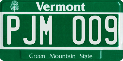VT license plate PJM009