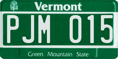VT license plate PJM015