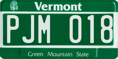 VT license plate PJM018